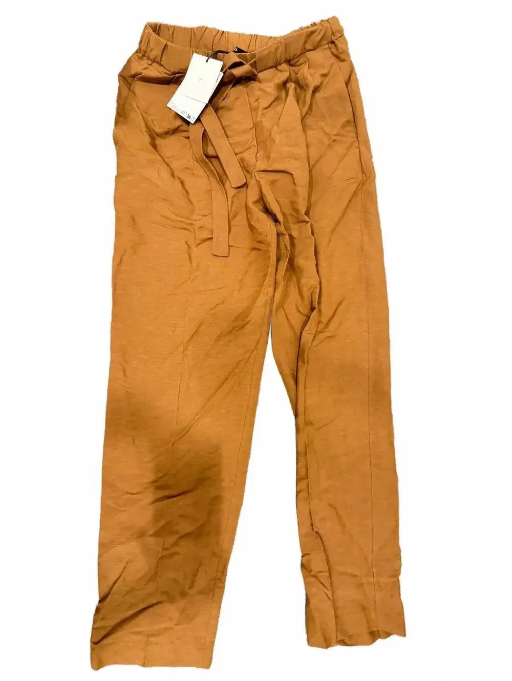 MANGO Linen suit pants with elastic waistband